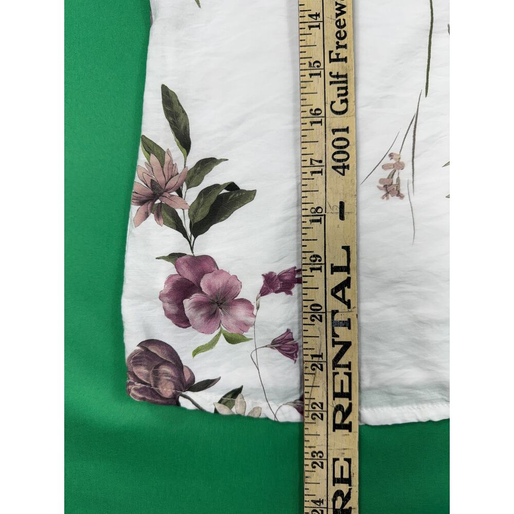Spirit V-neck sleeveless floral tank botanical wildflower white background Sz S - Picture 9 of 10